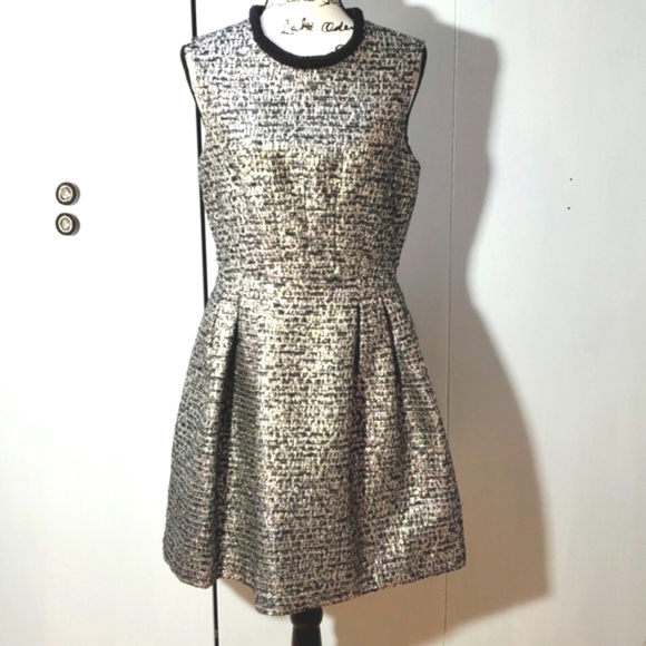 Badgley Mischka Dresses & Skirts - Badgley Mischka- Fit & Flare Silver / Black Midi Dress Vintage Sz.10